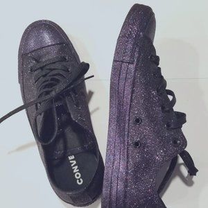 Purple-Black glitter Converse  - NWOT